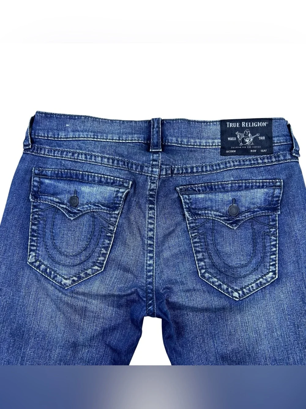 True Religion Ricky Relaxed Straight Super T Jeans Mens 38x32 Flap Pocket Y2K